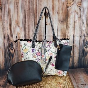 Floral Pattern Handbag Set 3PCS NWT Tote Bag
